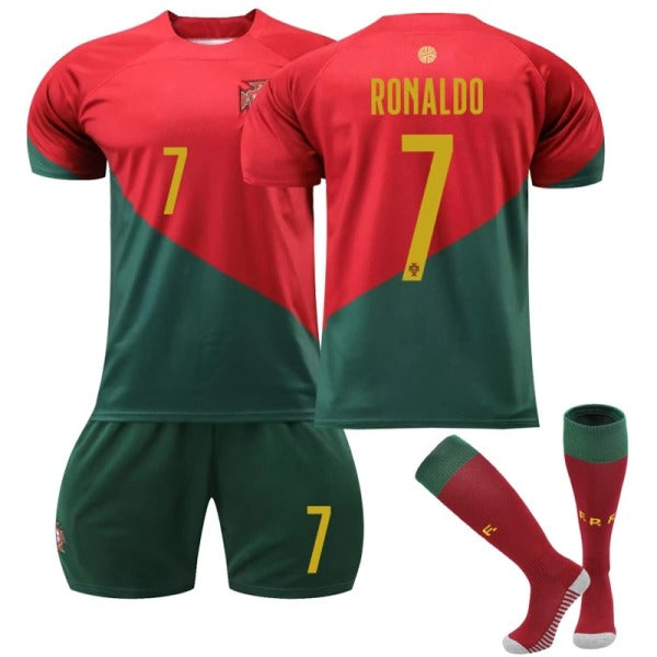 Portugal Home #7 Ronaldo Soccer Jersey Suit Kids & Adults Portugal Home #7 Ronaldo Soccer Jersey Suit Kids & Adults
